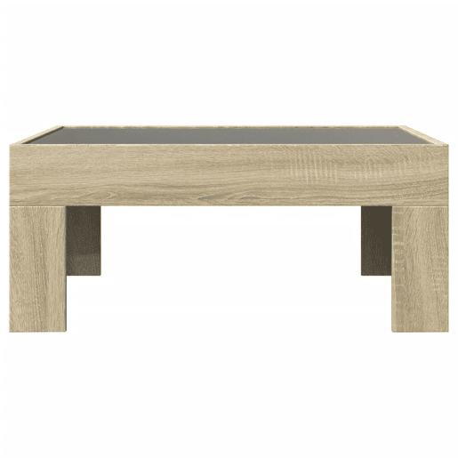 Mesa de Centro, Mesa baixa, luzes LED Infinity 70x50x30 cm carvalho sonoma