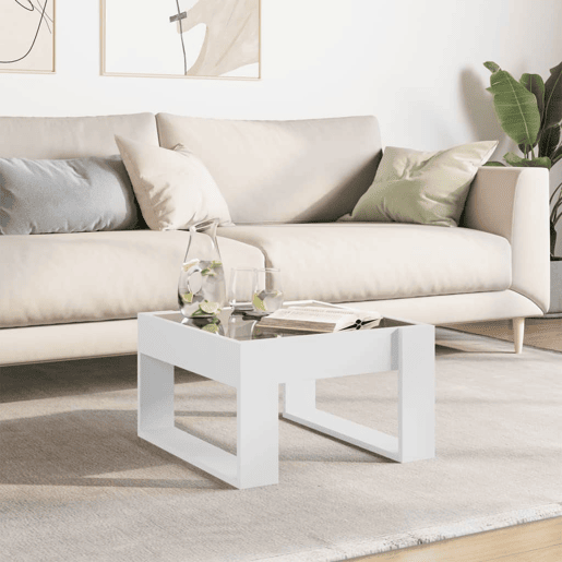 Mesa de Centro, Mesa baixa, luzes LED Infinity 50x53x30 cm branco