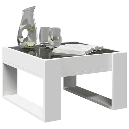 Mesa de Centro, Mesa baixa, luzes LED Infinity 50x53x30 cm branco
