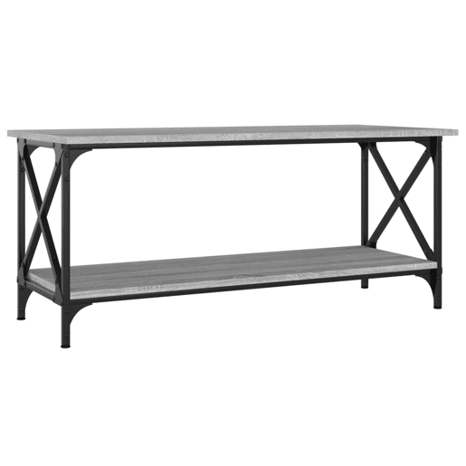 Mesa de Centro, Mesa baixa, 100x45x45cm derivados madeiraferro cinza sonoma