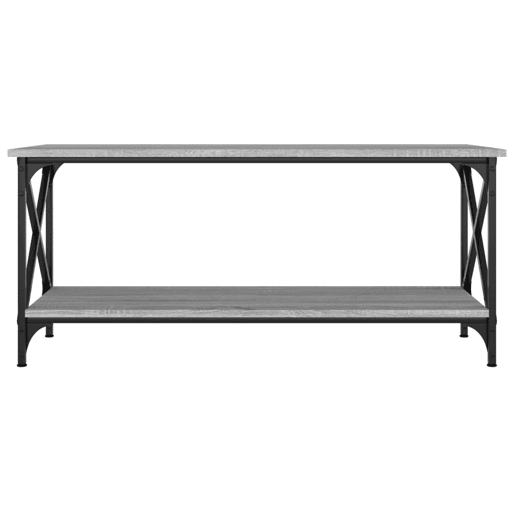 Mesa de Centro, Mesa baixa, 100x45x45cm derivados madeiraferro cinza sonoma