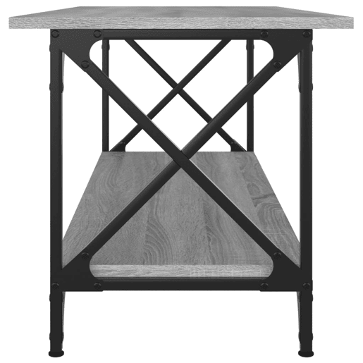 Mesa de Centro, Mesa baixa, 100x45x45cm derivados madeiraferro cinza sonoma