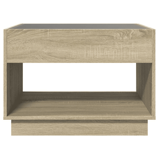 Mesa de Centro, Mesa baixa, luzes LED Infinity 70x50x50 cm carvalho sonoma