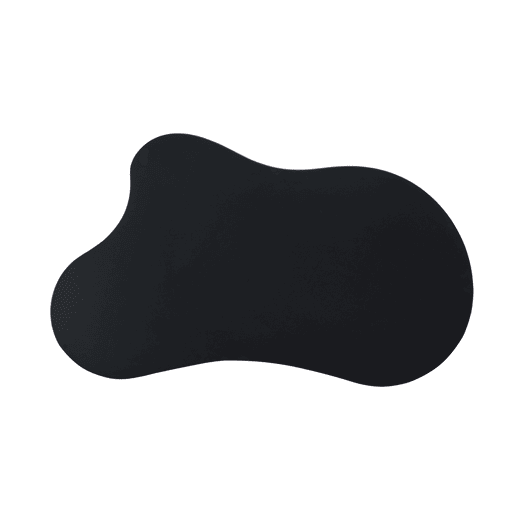 Mesa de centro 107x66x40,5 cm - formato de nuvem, MDF e pernas em PVC com feltro - Preto