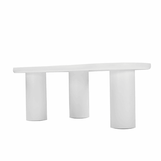 Mesa de centro 107x66x40,5 cm - design irregular em forma de nuvem, MDF e pernas em PVC - Branco