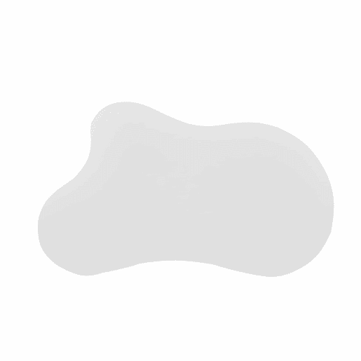 Mesa de centro 107x66x40,5 cm - design irregular em forma de nuvem, MDF e pernas em PVC - Branco