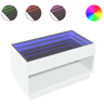 Mesa de Centro, Mesa baixa, luzes LED Infinity 90x50x50 cm branco