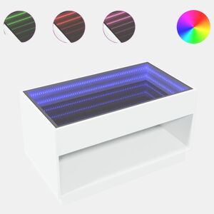 Mesa de Centro, Mesa baixa, luzes LED Infinity 90x50x50 cm branco