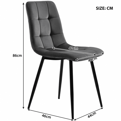 Conjunto de sala de jantar de 5 peças - Mesa em U com design moderno, pernas pretas, cadeiras em veludo cinzento - Multicolorido