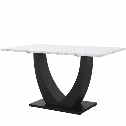 Conjunto de sala de jantar de 5 peças - Mesa em U com design moderno, pernas pretas, cadeiras em veludo cinzento - Multicolorido