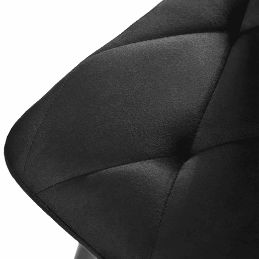 Conjunto de sala de jantar 117x68cm - Mesa retangular com 4 cadeiras - Cadeiras de veludo preto - Pernas pretas