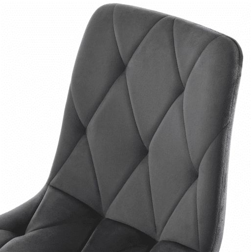 Conjunto de mesa e cadeiras de 5 peças - Mesa redonda de mármore, pernas metálicas douradas + 4 cadeiras ergonómicas de veludo cinza