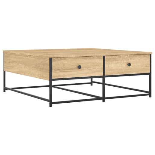 Mesa de Centro, Mesa baixa, 100x99x40 cm derivados madeira carvalho sonoma