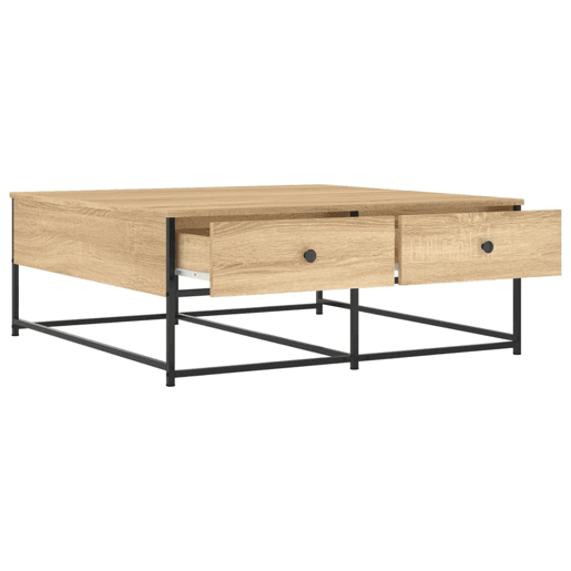 Mesa de Centro, Mesa baixa, 100x99x40 cm derivados madeira carvalho sonoma