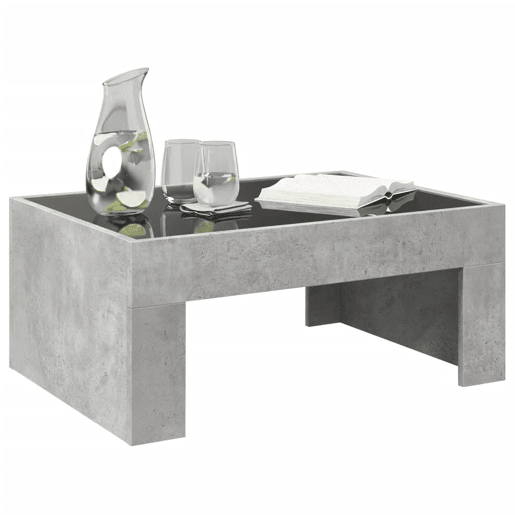 Mesa de Centro, Mesa baixa, luzes LED Infinity 70x50x30 cm cinzento cimento