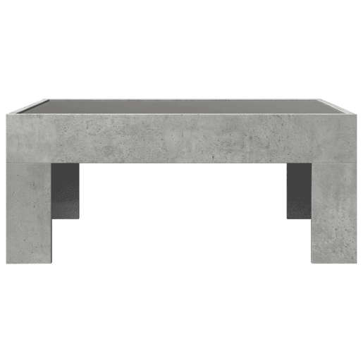 Mesa de Centro, Mesa baixa, luzes LED Infinity 70x50x30 cm cinzento cimento