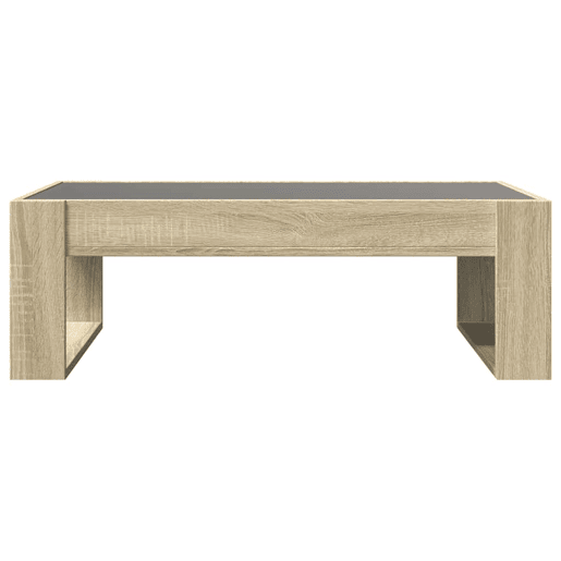 Mesa de Centro, Mesa baixa, luzes LED Infinity 90x53x30 cm carvalho sonoma