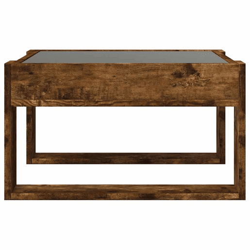Mesa de Centro, Mesa baixa, luzes LED Infinity 50x53x30 cm carvalho fumado