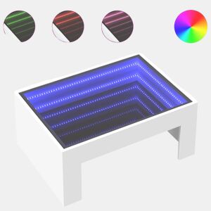 Mesa de Centro, Mesa baixa, luzes LED Infinity 70x50x30 cm branco