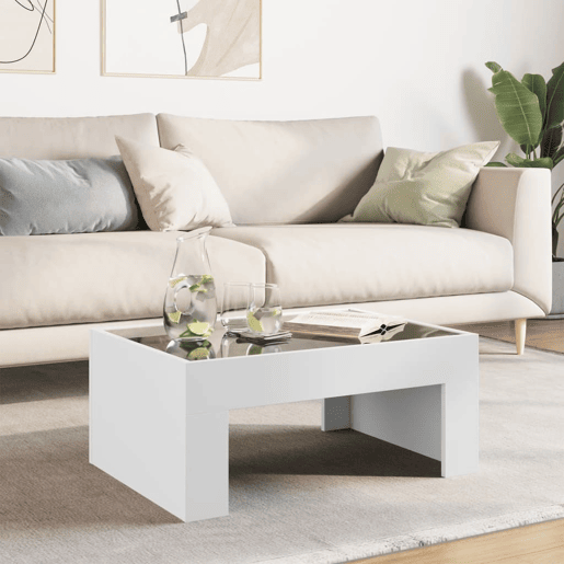 Mesa de Centro, Mesa baixa, luzes LED Infinity 70x50x30 cm branco