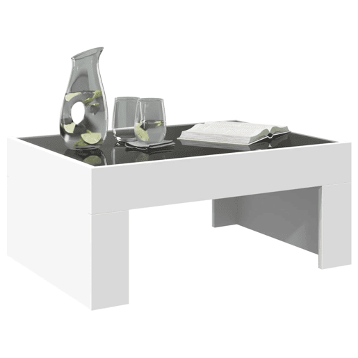 Mesa de Centro, Mesa baixa, luzes LED Infinity 70x50x30 cm branco