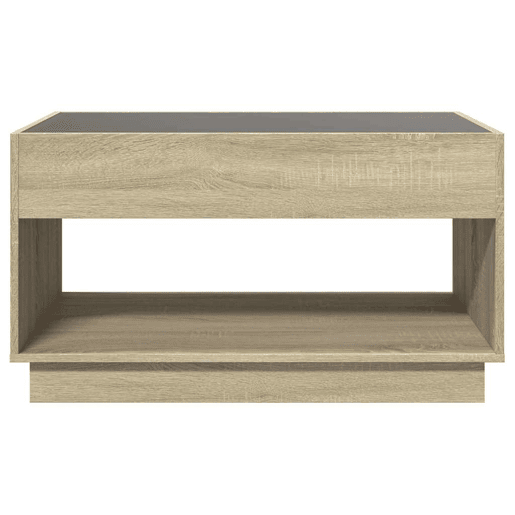 Mesa de Centro, Mesa baixa, luzes LED Infinity 90x50x50 cm carvalho sonoma