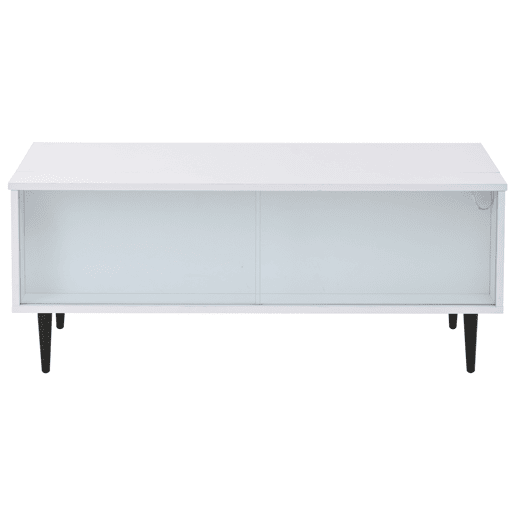 Mesa de centro elevável 105x50x43 cm - com LED, arrumação oculta, vidro temperado - Branco Mesa de centro elevável 105x50x43 cm - com LED, arrumação oculta, vidro temperado - Branco