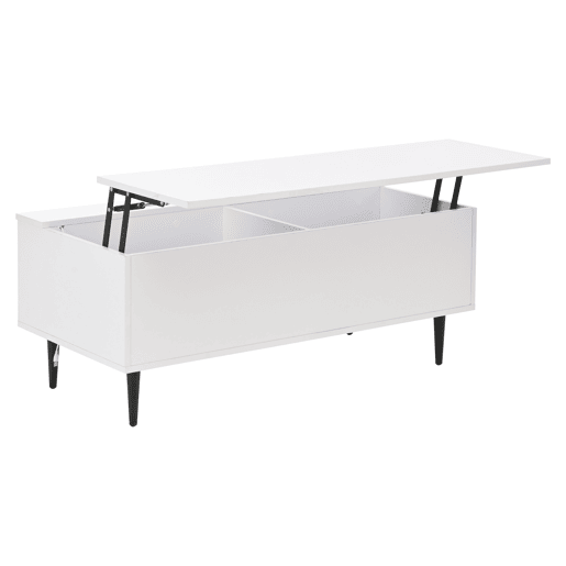 Mesa de centro elevável 105x50x43 cm - com LED, arrumação oculta, vidro temperado - Branco Mesa de centro elevável 105x50x43 cm - com LED, arrumação oculta, vidro temperado - Branco