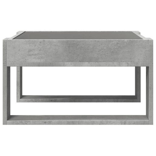 Mesa de Centro, Mesa baixa, luzes LED Infinity 50x53x30 cm cinzento cimento