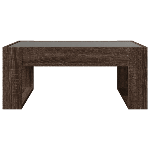 Mesa de Centro, Mesa baixa, luzes LED Infinity 70x53x30 cm carvalho castanho