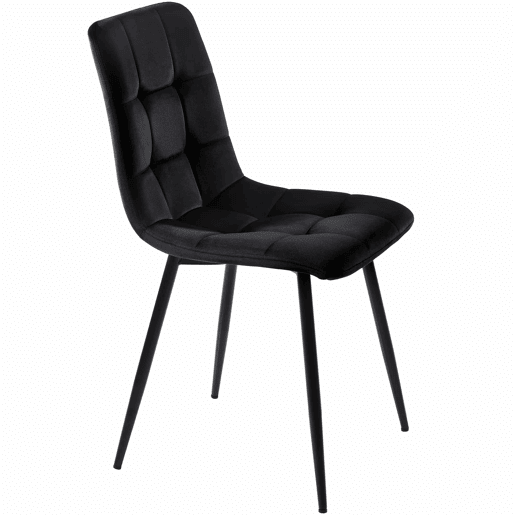 Conjunto de sala de jantar 117 cm - Mesa retangular com 4 cadeiras, cadeira de sala de jantar em veludo preto, pernas douradas
