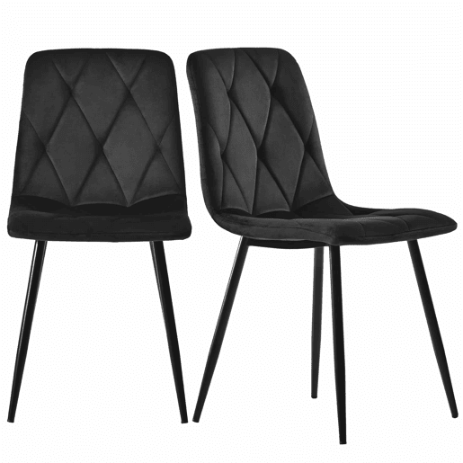 Conjunto de sala de jantar 117x68cm - Mesa retangular moderna com 4 cadeiras, pernas douradas, cor preta