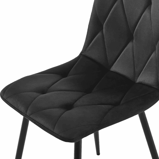 Conjunto de sala de jantar 117x68cm - Mesa retangular moderna com 4 cadeiras, pernas douradas, cor preta