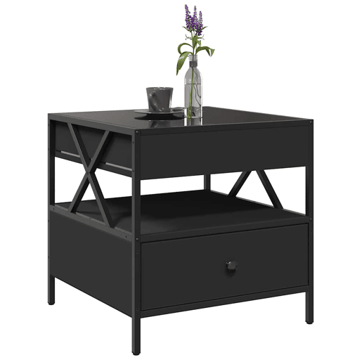 Mesa de Centro, Mesa baixa, c luzes LED Infinity 50x50x51 cm preto