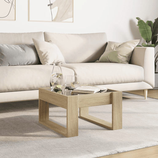 Mesa de Centro, Mesa baixa, luzes LED Infinity 50x53x30 cm carvalho sonoma