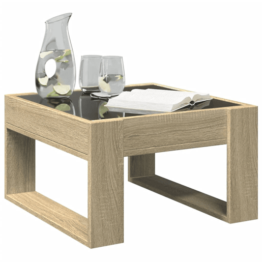 Mesa de Centro, Mesa baixa, luzes LED Infinity 50x53x30 cm carvalho sonoma