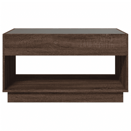 Mesa de Centro, Mesa baixa, luzes LED Infinity 90x50x50 cm carvalho castanho