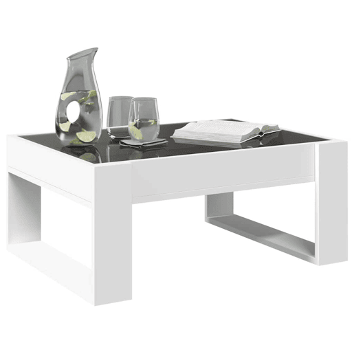 Mesa de Centro, Mesa baixa, luzes LED Infinity 70x53x30 cm branco