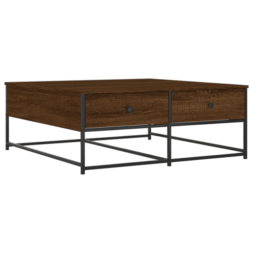 Mesa de Centro, Mesa baixa, 100x99x40 cm derivados madeira carvalho castanho