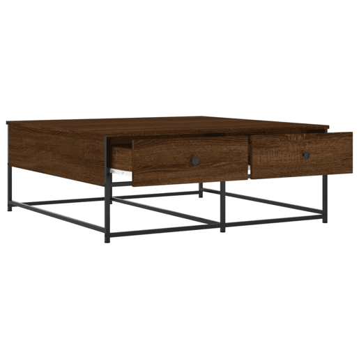 Mesa de Centro, Mesa baixa, 100x99x40 cm derivados madeira carvalho castanho