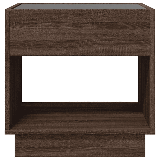 Mesa de Centro, Mesa baixa, luzes LED Infinity 50x50x50 cm carvalho castanho