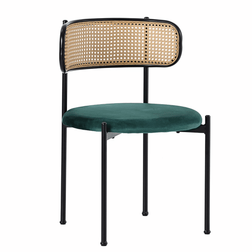 Conjunto de mesa e cadeiras de jantar 5 peças - 4 cadeiras de jantar em veludo e 1 mesa retangular - estilo moderno e simples - Cinza + Verde + Preto