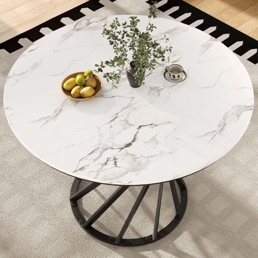 Conjunto de mesa e cadeiras 80 cm - Mesa redonda com pernas metálicas pretas, cadeiras de veludo