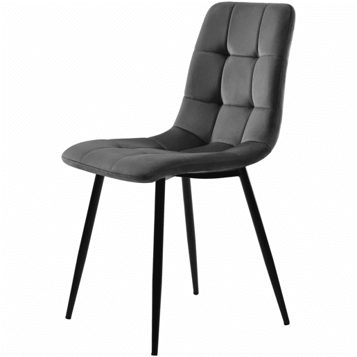 Conjunto de mesa e cadeiras 80 cm - Mesa redonda com pernas metálicas pretas, cadeiras de veludo