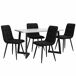 Conjunto de mesas y sillas de comedor 117x68 Conjunto de mesas y sillas de comedor 117x68 Blanco/ Negro