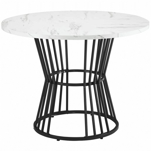 Conjunto de sala de jantar de 5 peças - Mesa redonda de 100 cm - 4 cadeiras de veludo verde