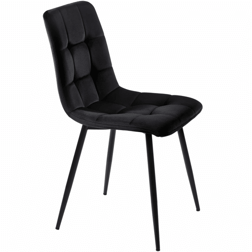 Conjunto de sala de jantar de 5 peças 100 cm - Mesa redonda com 4 cadeiras de veludo preto
