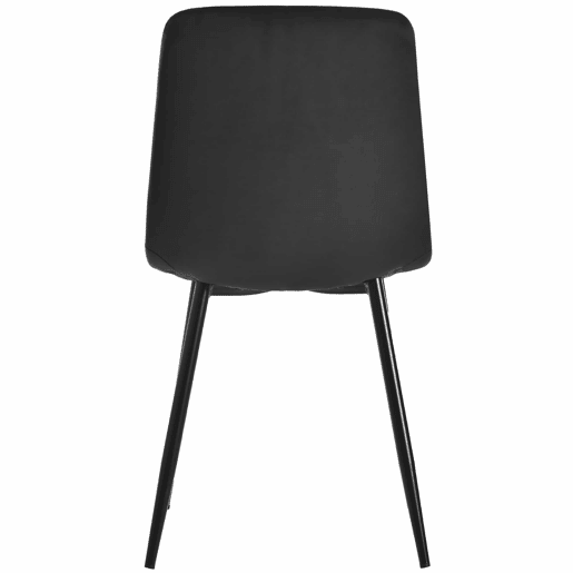 Conjunto de sala de jantar de 5 peças - Mesa redonda de mármore com pernas metálicas pretas - 4 cadeiras ergonómicas de couro preto