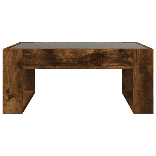 Mesa de Centro, Mesa baixa, luzes LED Infinity 70x53x30 cm carvalho fumado