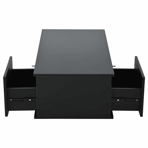 Mesa de centro 100 x 50 x 30 cm - Sofá com 2 gavetas, mesa de sala com LED e vidro temperado - Preto